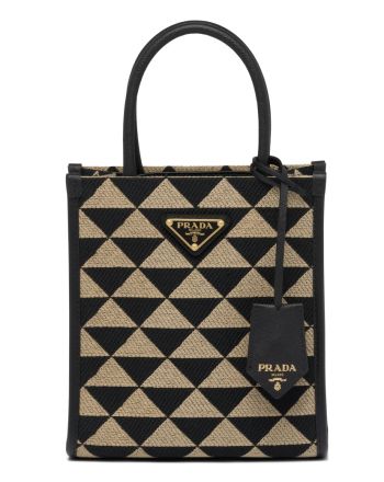 Prada Symbole Jacquard Fabric Micro Bag Black